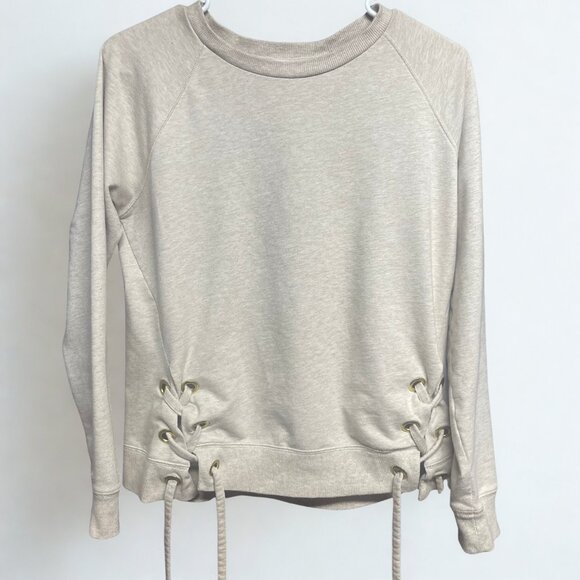 Michael Kors Tops - Michael Kors Womens Sweatshirt Size S Lace-Up Detail Pullover Top Neutral